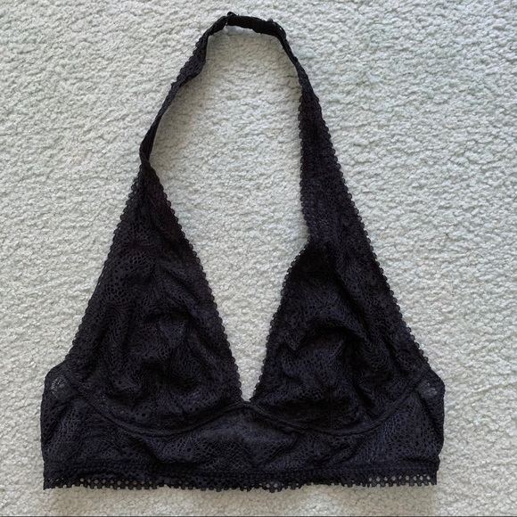 Victoria's Secret Other - Victoria’s Secret Black Lace Halter Bralette